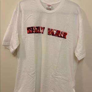 Supreme Holy War White Tee with Red Logo